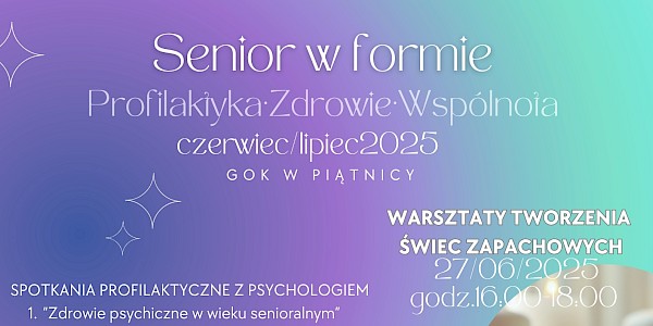 "SENIOR W FORMIE - profilaktyka, zdrowie, wspólnota" - ZAPROSZENIE