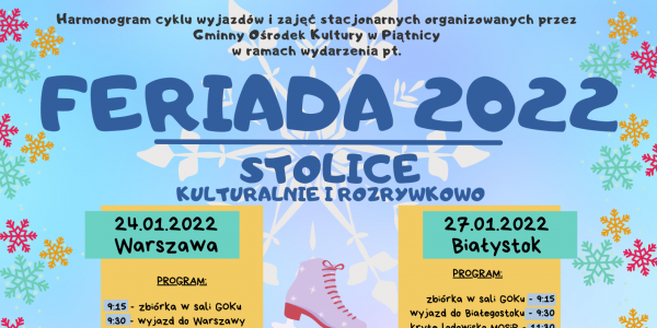 Feriada 2022 - Harmonogram wydarzeń